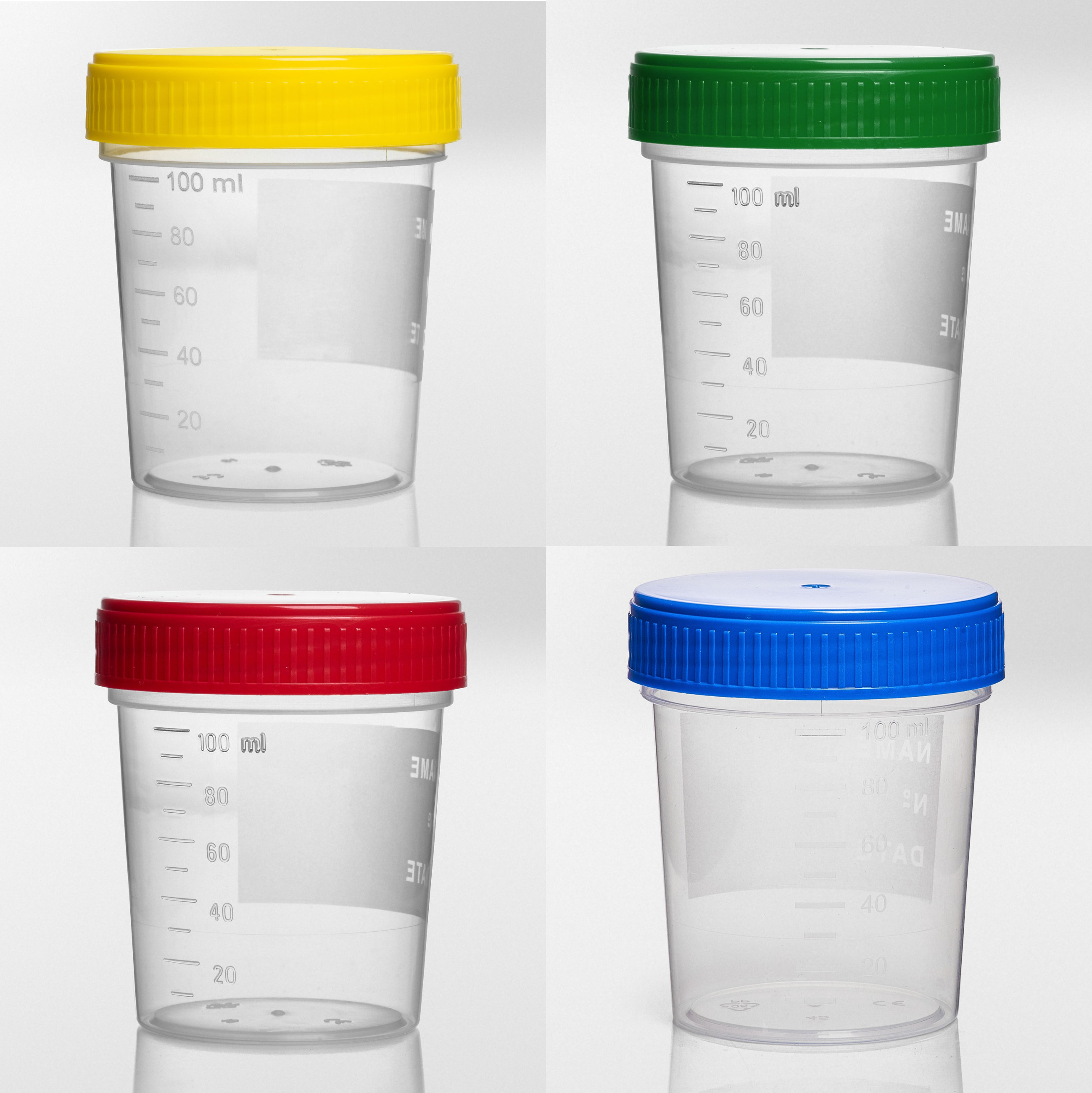 With screw cap, medical grade PP