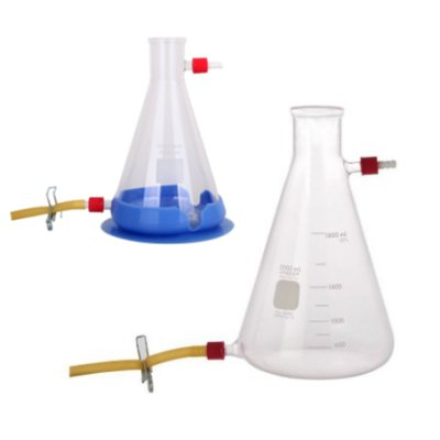 Suction flasks with drain