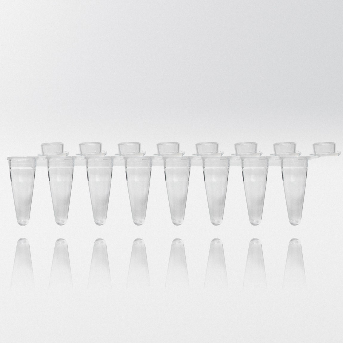 PCR tubes 0.1 ml natural PP strips w/8 tubes individually attach...