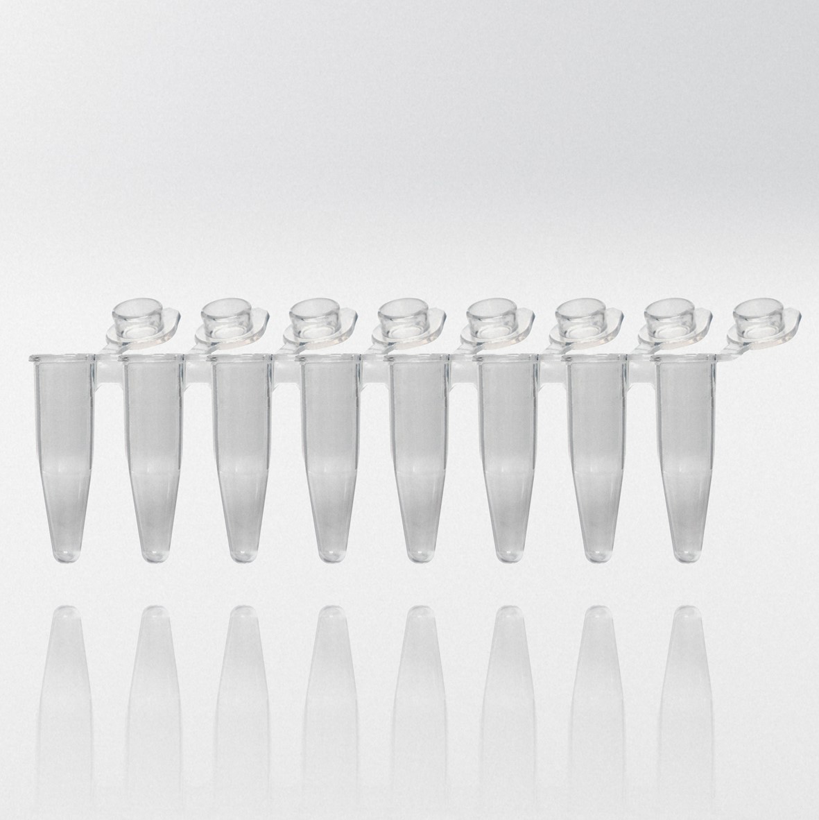 PCR tubes 0.2 ml natural PP strips w/8 tubes individually attach...