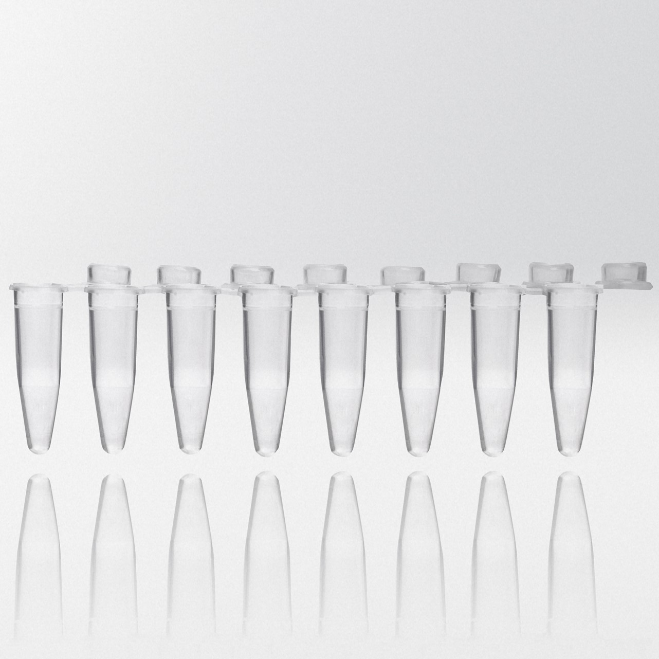 PCR tubes 0.2 ml natural PP strips w/8 tubes individually attach...