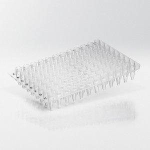 PCR plade 96 brønde 0.2 ml forhøjede brønde natur PP