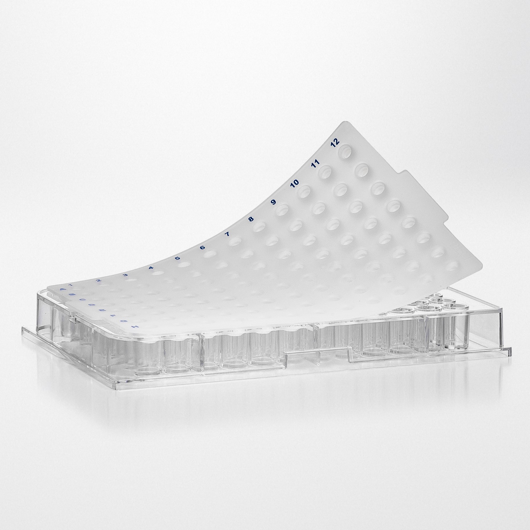 Silikonemåtte til PCR plader med 96 runde brønde natur autoklave...