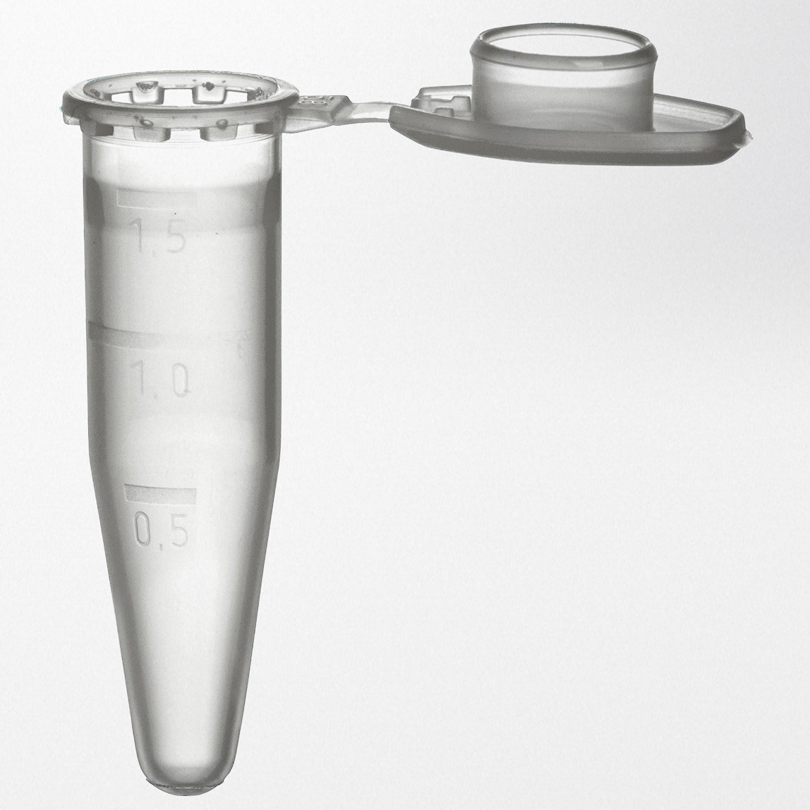 Microtube PP 1.5 ml attached cap graduated and writing area 18.0...