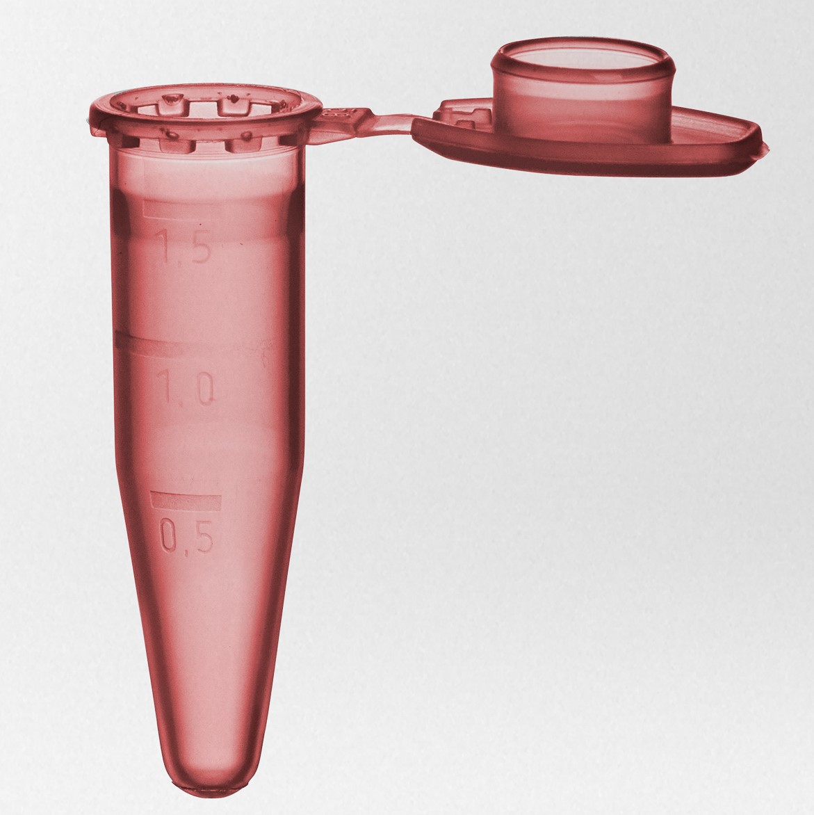 Microtube PP 1.5 ml attached cap graduated and writing area 18,0...