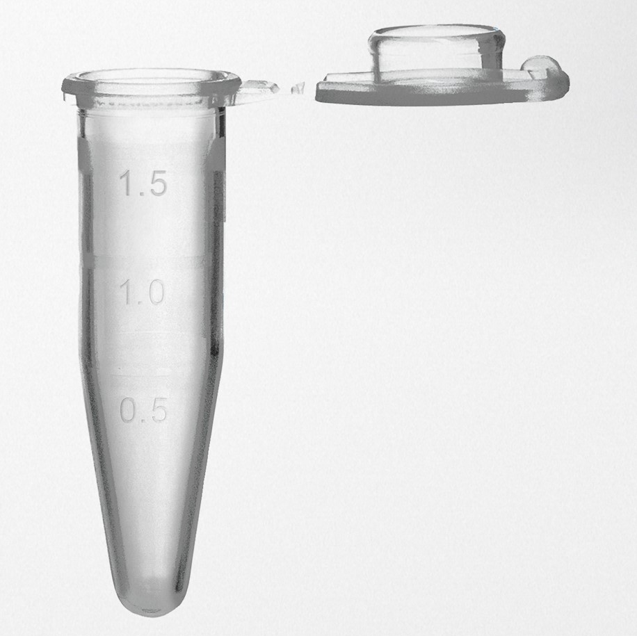 Micro tube PP 1.5 ml with attached cap natural Safe-lock 30.000G