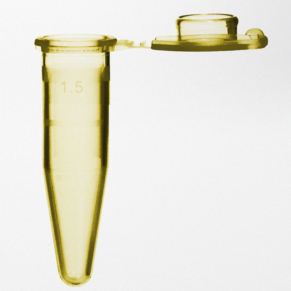 Micro tube PP 1.5 ml with attached cap yellow Safe-lock 30.000G