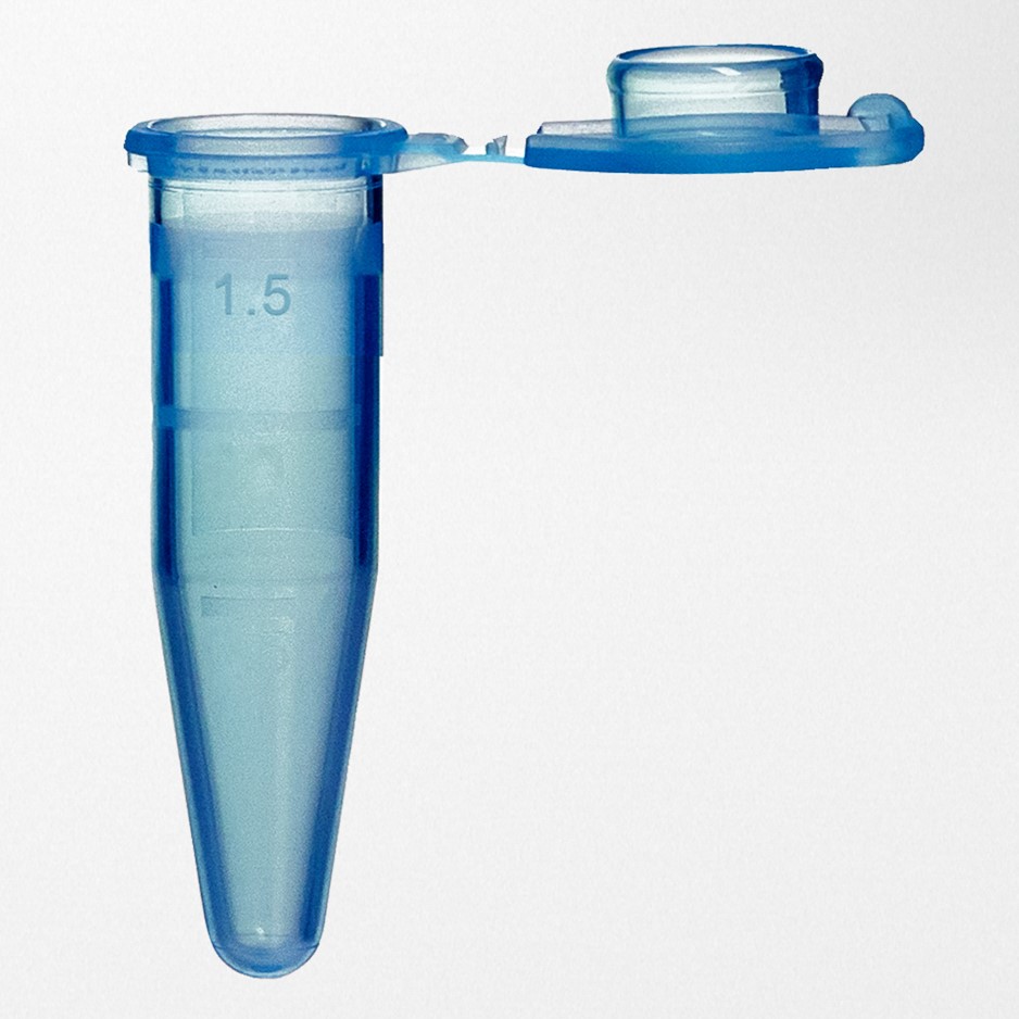 Micro tube PP 1.5 ml with attached cap blue Safe-lock 30.000G