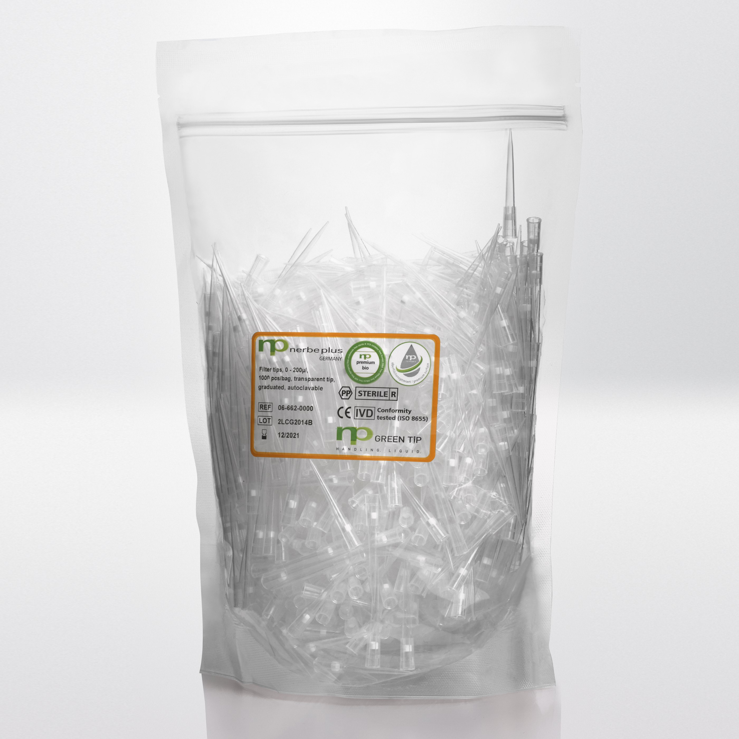 Filter tip 200 µl Sterile R RNase DNase Pyrogen and DNA free