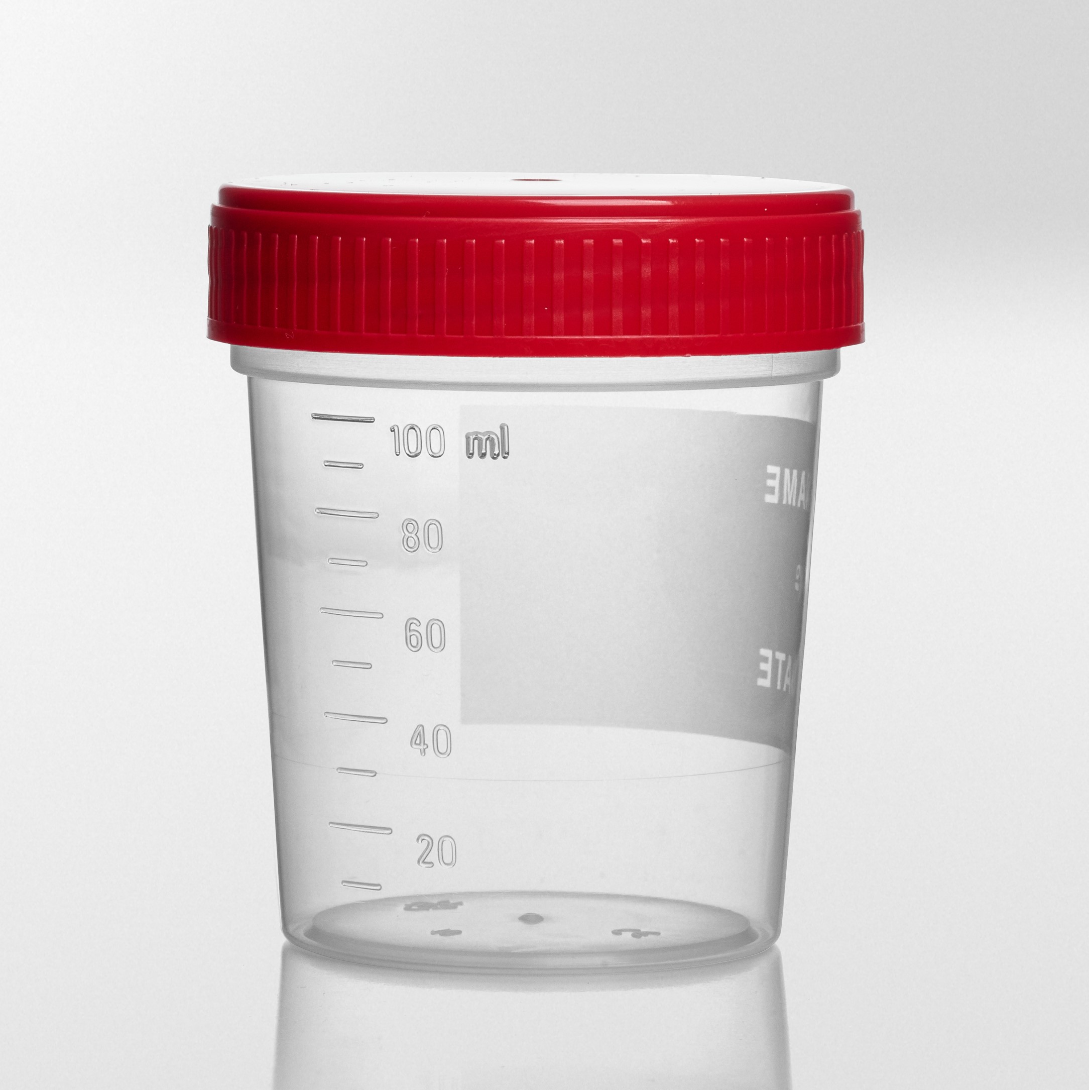 Container PP/PE 125 ml 55 x 72 mm  writing areal and separate re...