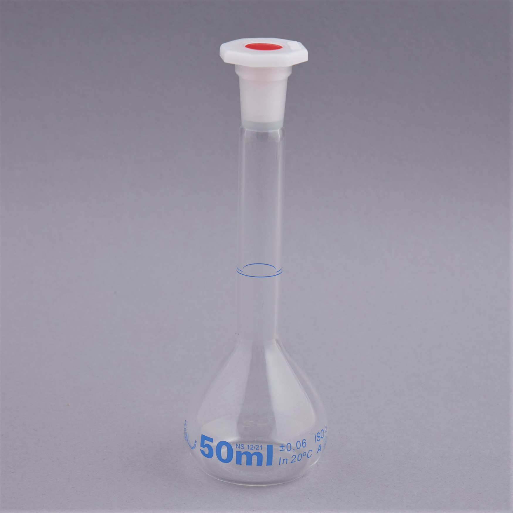 Volumetric flask 50 ml NS 12/21 Duran glass class A 