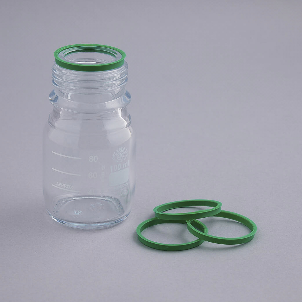 Pouring ring PP for glass bottle GL45 green
