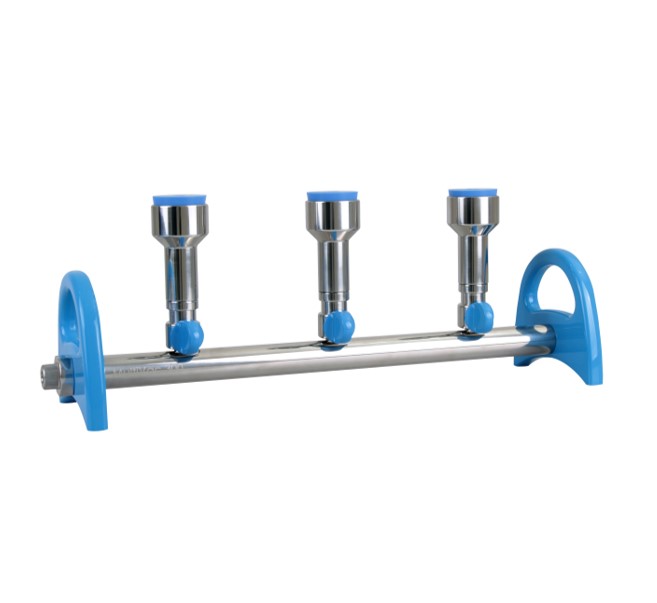 MultiVac 300-MS 3 Places S.S. Manifold  with No. 8 stopper funne...