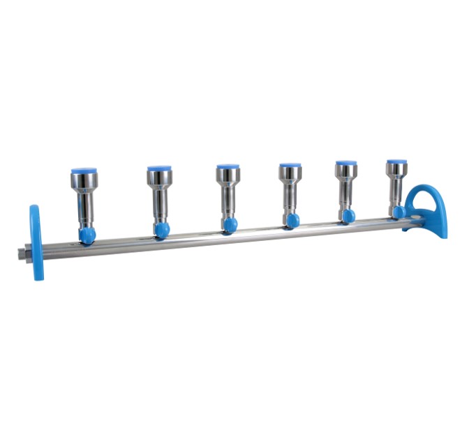 MultiVac 600-MS 6 Places S.S. Manifold  with No. 8 stopper funne...