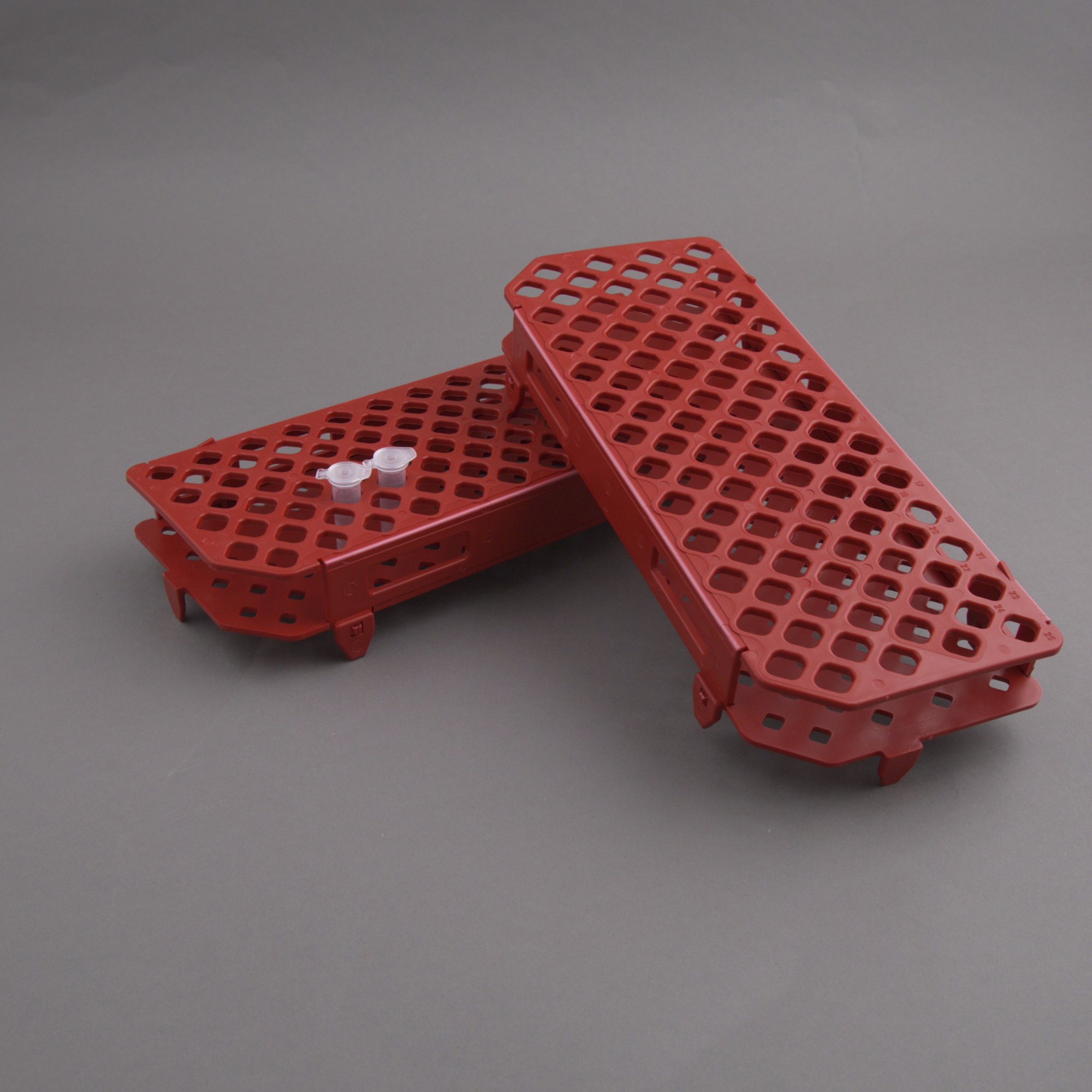 Rack for 100 micro tubes red 262 x 108 x 45 mm