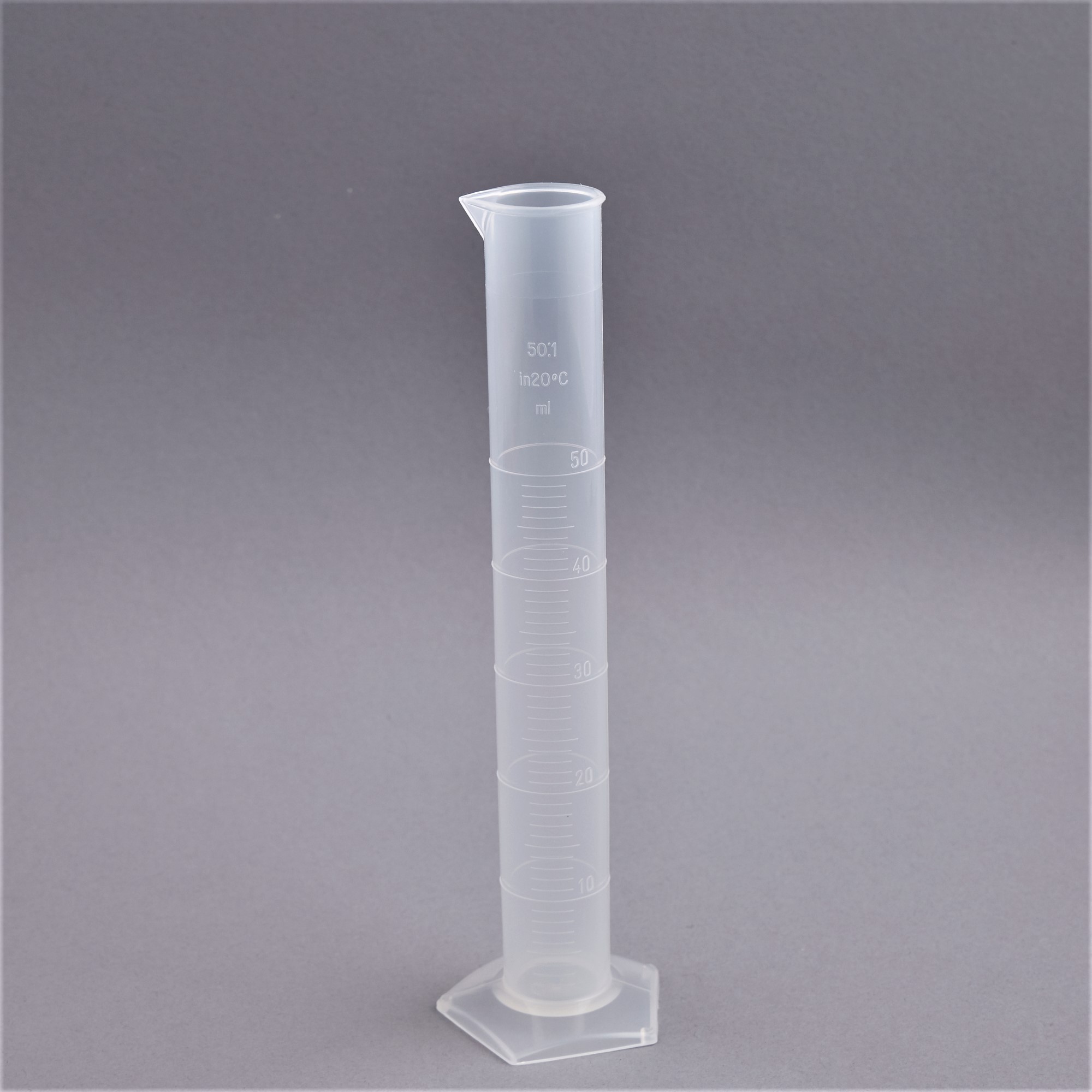 Measuring cylinder PP 50 ml with 10 ml/1.0 ml graduations