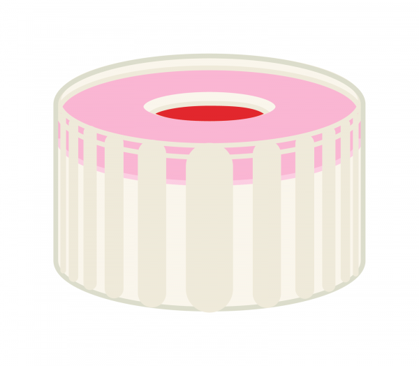 Skruelåg til N9 vial Gummi/FEP 1,0 mm septum