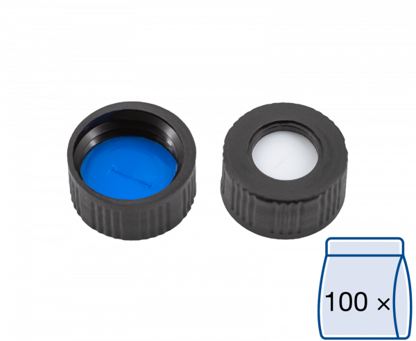 Screw cap for N9 vial Silicone/PTFE/slit 1.0 mm septum