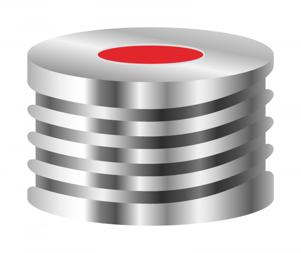 Skruelåg til N18 vial magnetisk Gummi/PTFE 1,5 mm septum