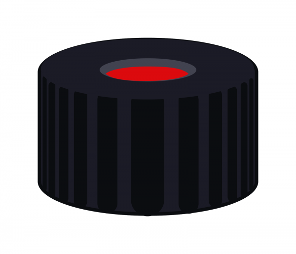 Skruelåg til N9 vial PTFE/Silikone/PTFE 1,0 mm septum