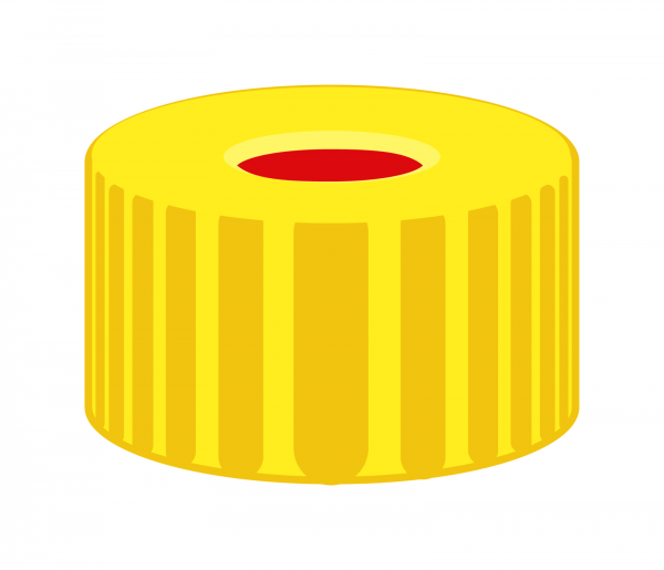 Skruelåg til N9 vial PTFE/Silikone/PTFE 1,0 mm septum