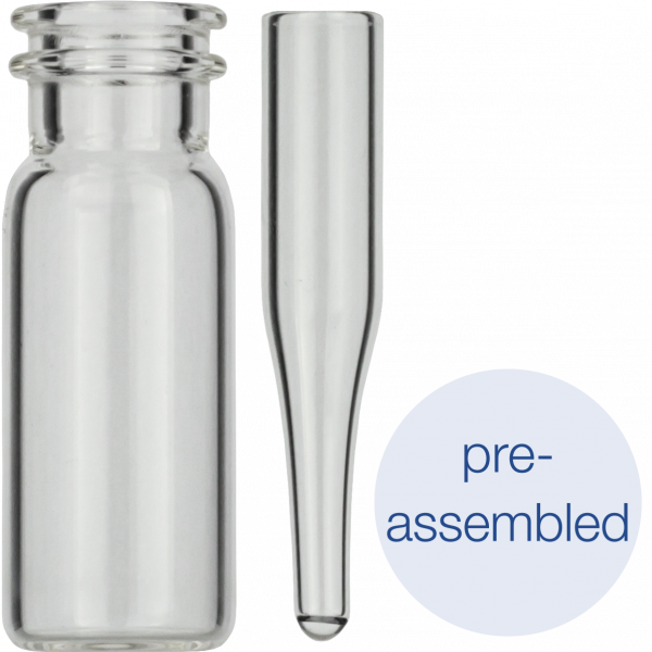 N11 vial for snap cap 1.5 ml 11.6 x 32 mm clear glass with 0,2 m...