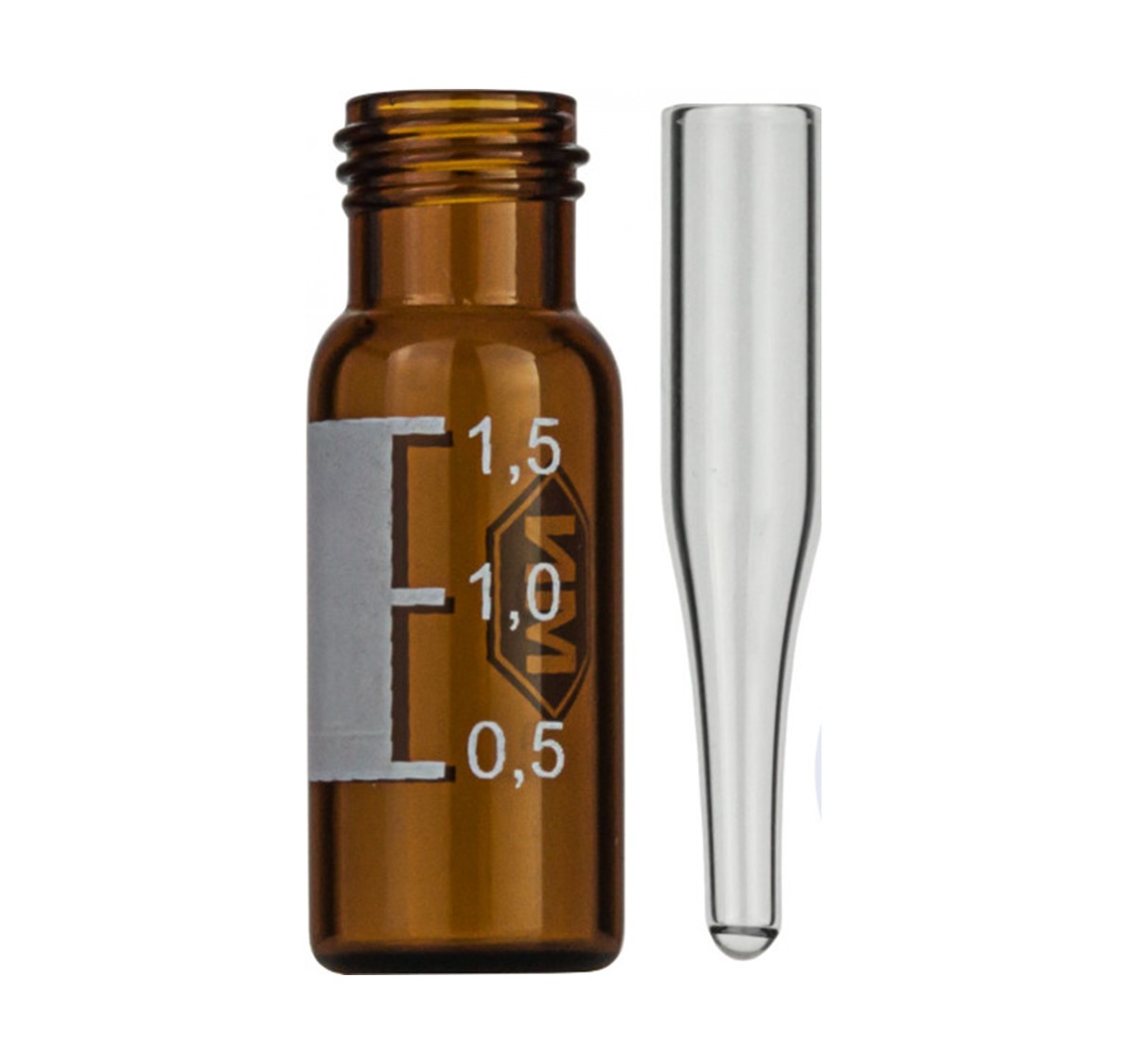 N9 vial for screw cap 1.5 ml 11.6 x 32 mm amber glass with gradu...
