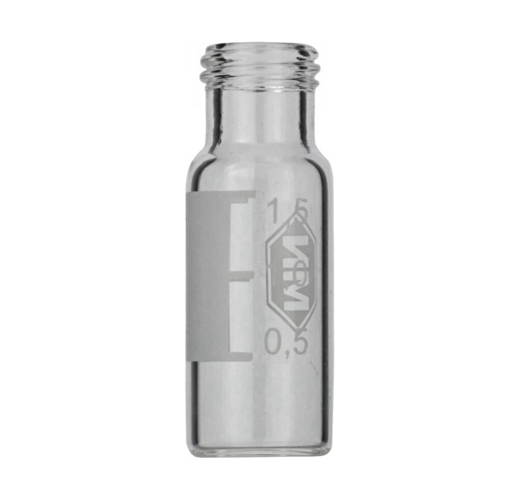 N9 vial for screw cap 1.5 ml 11.6 x 32 mm clear glass with graduation and label