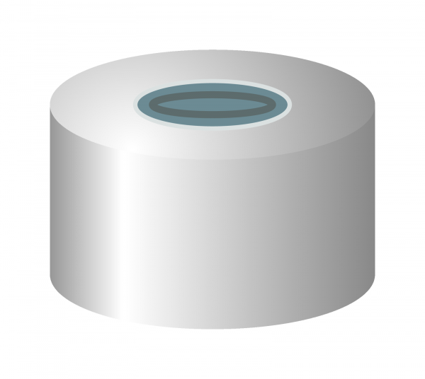 Crimp låg til N13 vial Butyl/PTFE 2,0 mm septum