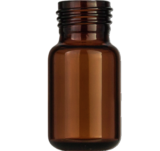 Screw neck vial, N 18, 22.5x46.0 mm, 10.0 mL, rounded bottom, am...