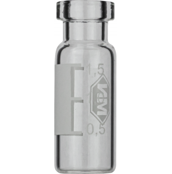 N11 vial for crimp cap 1.5 ml 11.6 x 32 mm clear glass with graduation and label