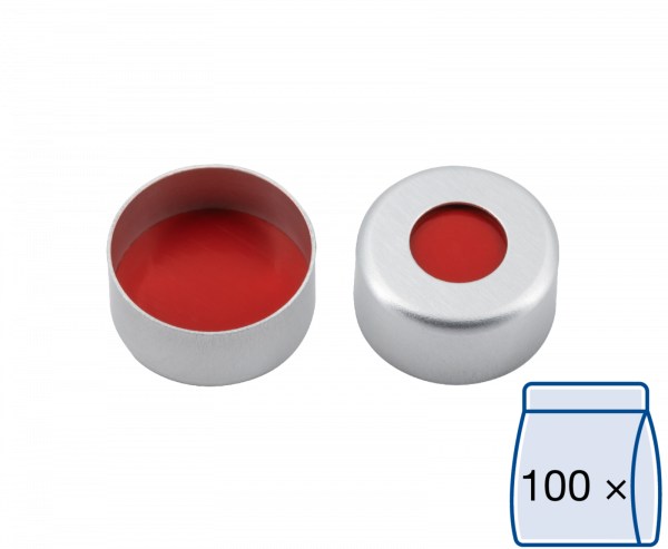 Crimp cap for N11 vial PTFE/Silicone/PTFE 1.0 mm septum