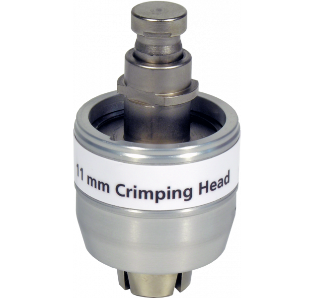 Crimping head for 11 mm crimp caps