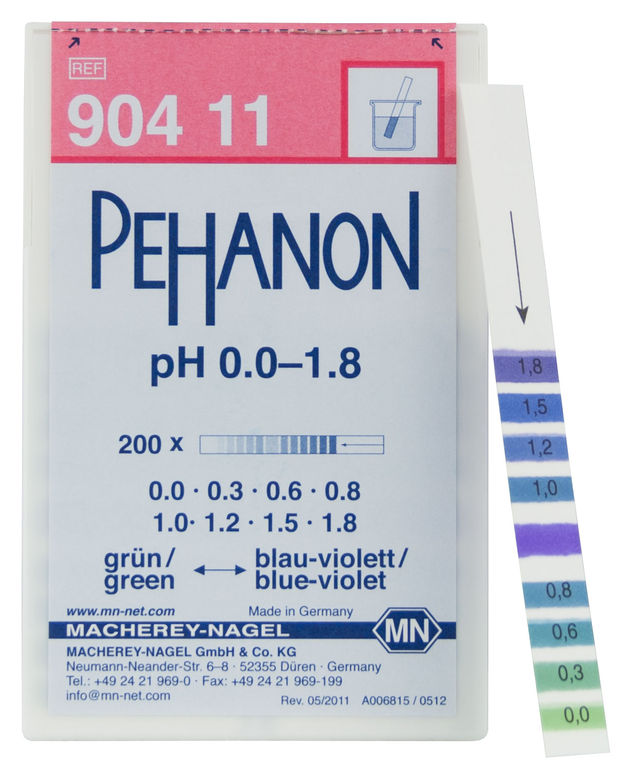 Indikatorstrimmel PEHANON  pH 0.0 - 1.8