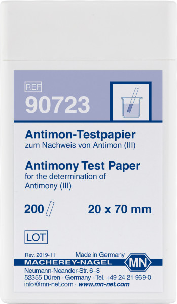 Antimony test paper Pack of 200 strips 20x70 mm