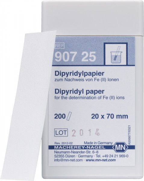 Dipyridyl paper Pack of 200 strips 20x70 mm