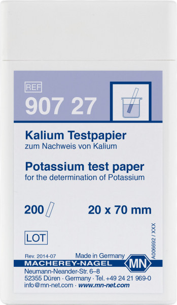 Potassium test paper Pack of 200 strips 20x70 mm