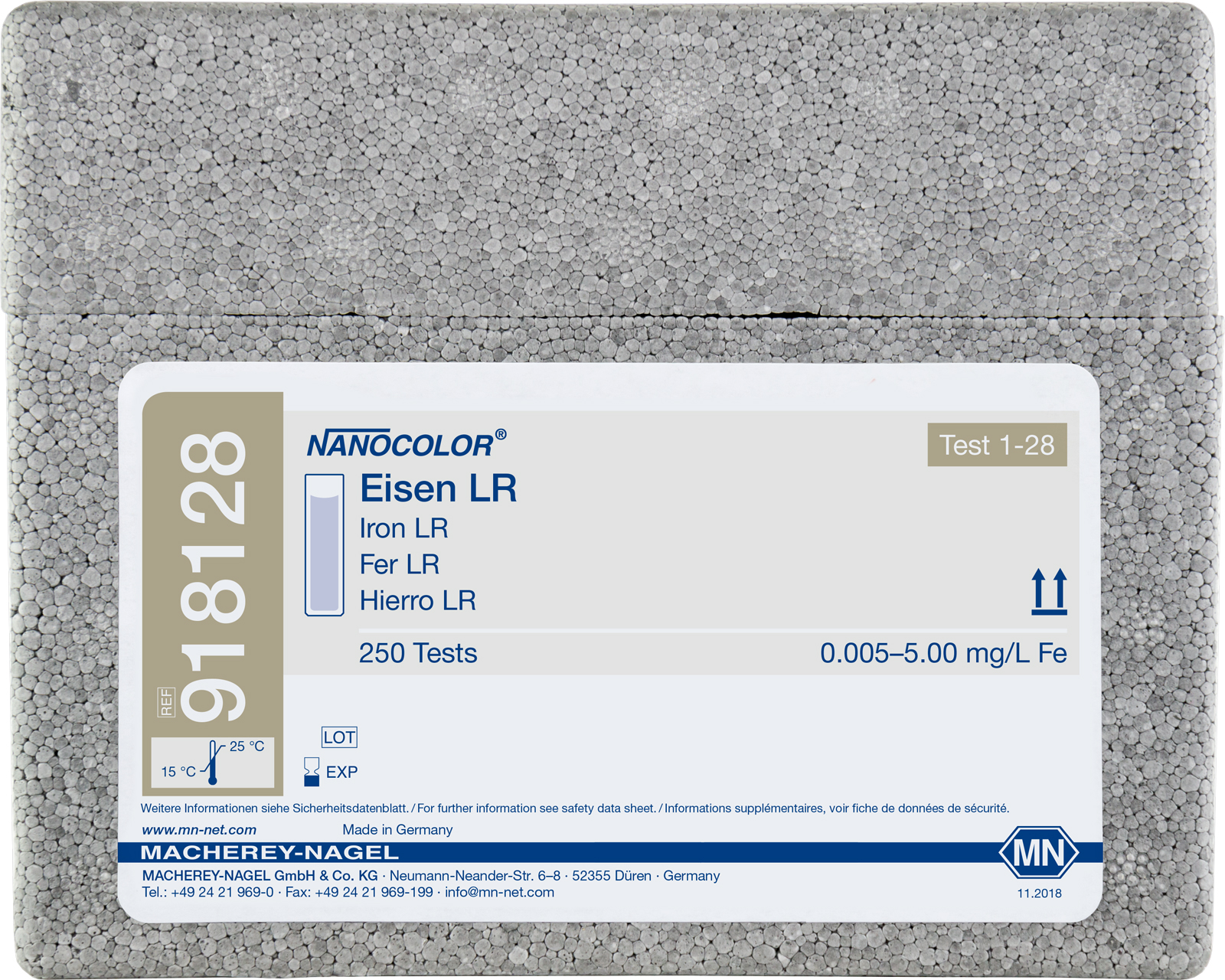 Standard test NANOCOLOR Iron LR 250 determinations Measuring ran...