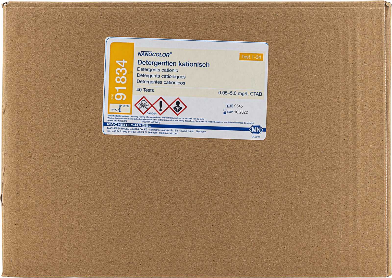 NANOCOLOR Detergents Cationic 0.05-5.0 mg/l CTAB til 100 tests