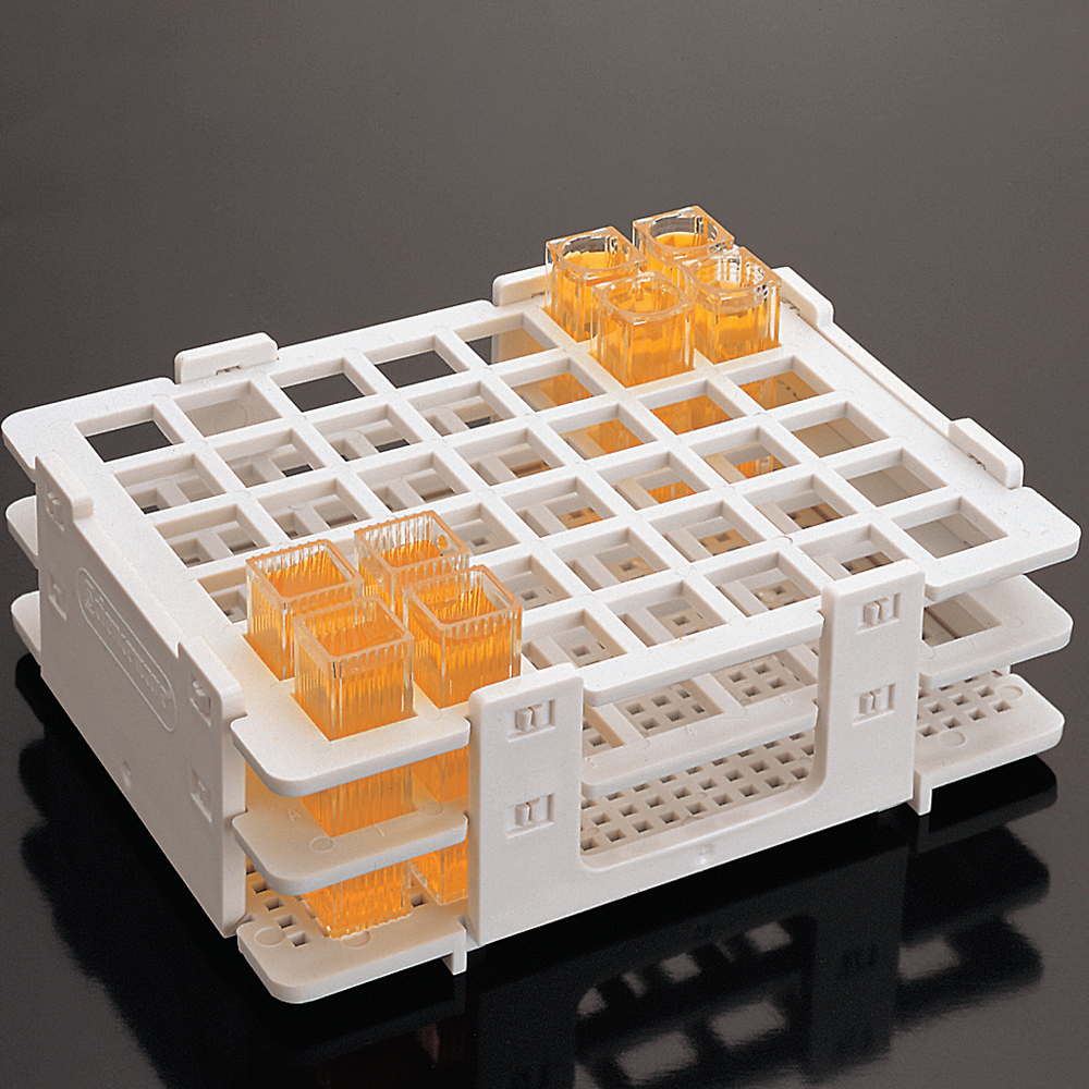 Rack PP for 42 pcs. cuvettes 128 x 105 x 43 mm