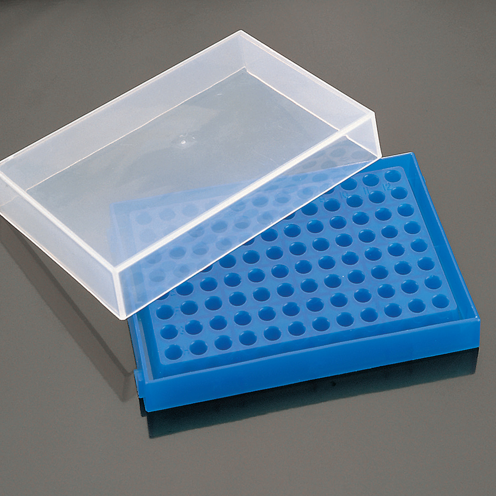 PCR rack for 96 pcs. 0.2 ml tubes or strips with cap pink