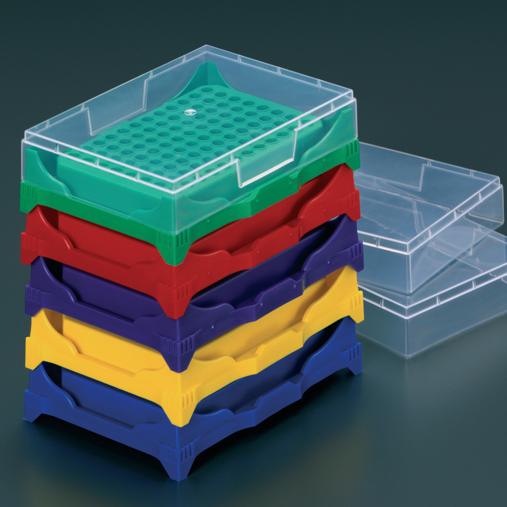 PCR racks with cap . 5 different colours