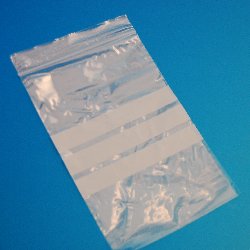 Zip-lock bag 70 x 110 mm with white writing area